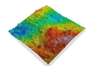 profile of metal surface after application of antimicrobial treatment